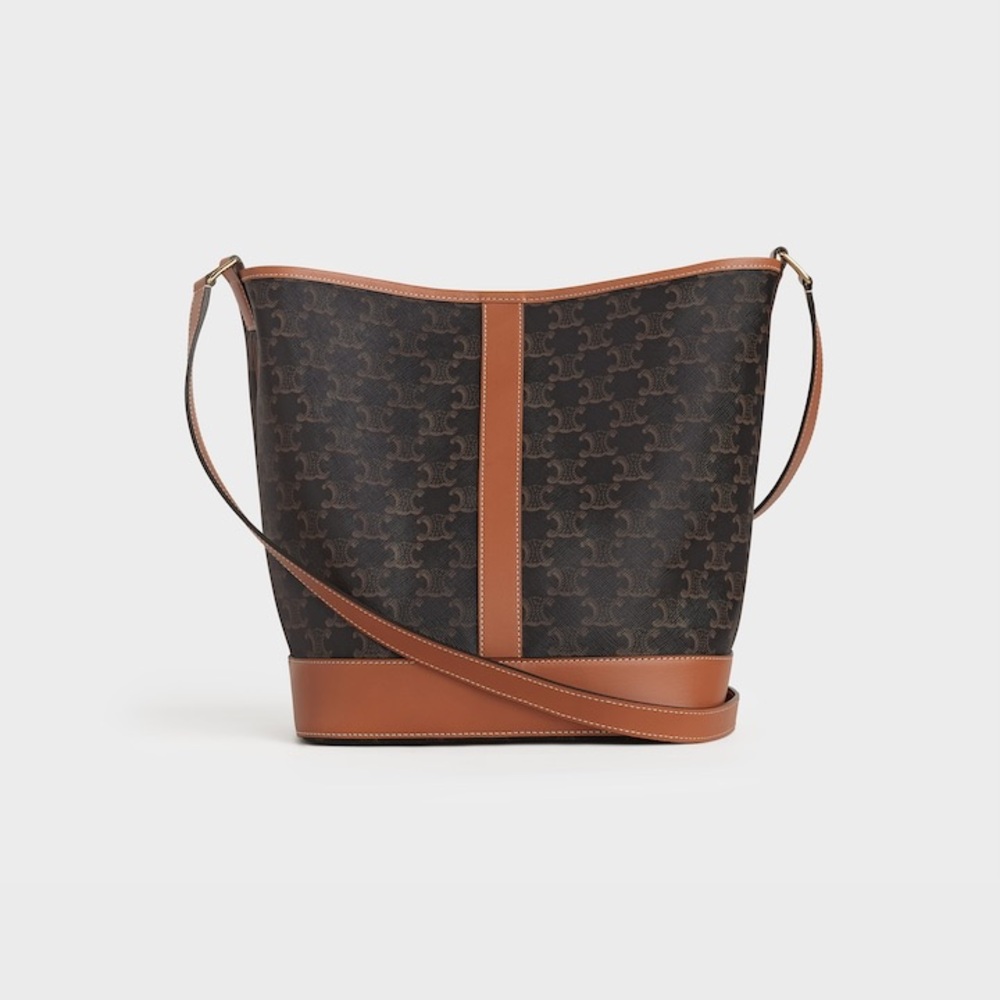 Celine Dark Brown and Tan Bucket Bag - Picture 3 of 10